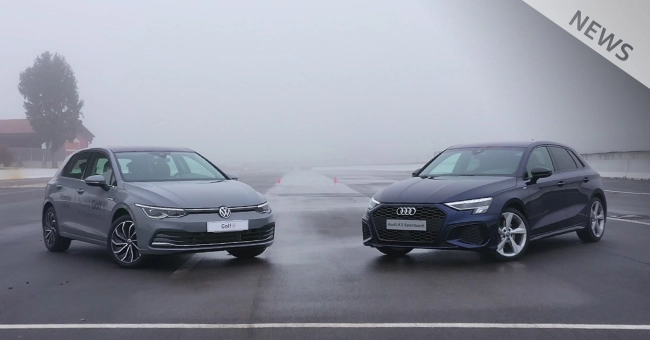Test comparativo con Nuova Volkswagen Golf 8 e Nuova Audi A3 Sportback