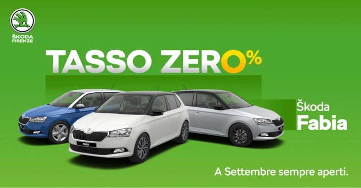 Da Škoda Firenze Fabia ti aspetta anche con finanziamento TASSO ZERO