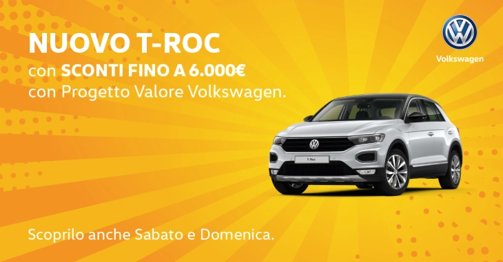 Nuova VW T-Roc: sconti fino a 6.000 euro.