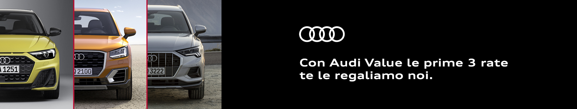 Audi Value: a giugno 3 rate sono gratis!